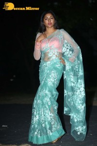 Actress Akshatha Srinivas Photoshoot in a transparent green saree