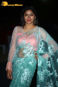 Actress Akshatha Srinivas Photoshoot in a transparent green saree