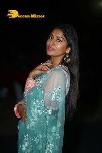 Actress Akshatha Srinivas Photoshoot in a transparent green saree