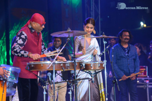 Pictures from Ala Vaikunthapuram lo Cinema Function Events, attended by Pooja Hegde and Allu Arjun 