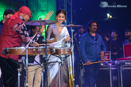 Pictures from Ala Vaikunthapuram lo Cinema Function Events, attended by Pooja Hegde and Allu Arjun 