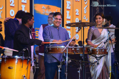 Pictures from Ala Vaikunthapuram lo Cinema Function Events, attended by Pooja Hegde and Allu Arjun 