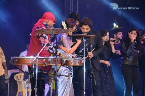 Pictures from Ala Vaikunthapuram lo Cinema Function Events, attended by Pooja Hegde and Allu Arjun 