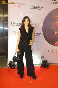 actress Alaya F in a black dress on red carpet