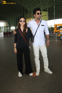 celebrity couple ranbir kapoor and alia bhatt seen at mumbai airport on june 22, 2023