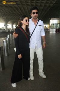 celebrity couple ranbir kapoor and alia bhatt seen at mumbai airport on june 22, 2023