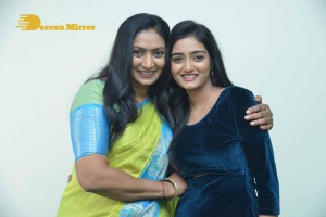 Telugu Movie Allantha Doorana Press Meet attended by Actresses Aamani and Hrithika Srinivas