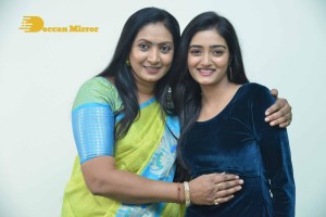 Telugu Movie Allantha Doorana Press Meet attended by Actresses Aamani and Hrithika Srinivas
