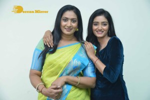Telugu Movie Allantha Doorana Press Meet attended by Actresses Aamani and Hrithika Srinivas