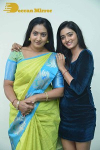 Telugu Movie Allantha Doorana Press Meet attended by Actresses Aamani and Hrithika Srinivas
