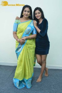 Telugu Movie Allantha Doorana Press Meet attended by Actresses Aamani and Hrithika Srinivas