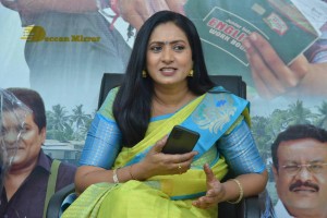 Telugu Movie Allantha Doorana Press Meet attended by Actresses Aamani and Hrithika Srinivas