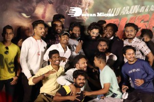 Allu Arjun and Rashmika in Mumbai promoting Pushpa