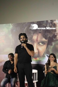 Allu Arjun and Rashmika in Mumbai promoting Pushpa