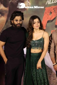 Allu Arjun and Rashmika in Mumbai promoting Pushpa