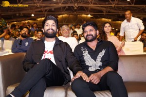 Alluri movie pre-release event attended by Allu Arjun and Sri Simha Koduri and Kayadu Lohar