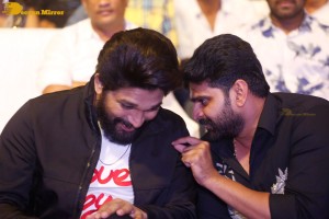 Alluri movie pre-release event attended by Allu Arjun and Sri Simha Koduri and Kayadu Lohar