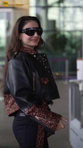 actress Ameesha Patel red-hot sexy looks in a black top