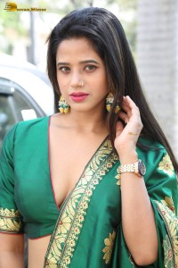 tollywood actress amrita halder in a green saree