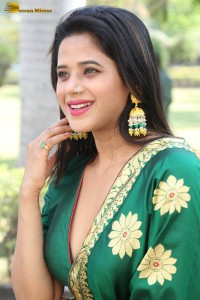 tollywood actress amrita halder in a green saree