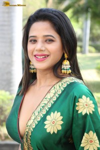 tollywood actress amrita halder in a green saree
