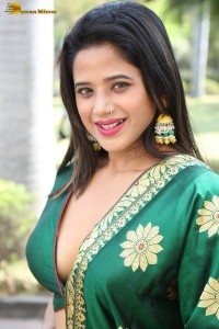 tollywood actress amrita halder in a green saree