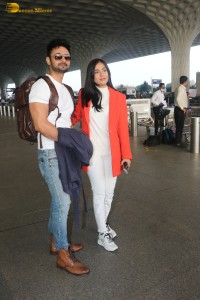 Actress amrita rao spotted with her husband rj anmol at mumbai airport