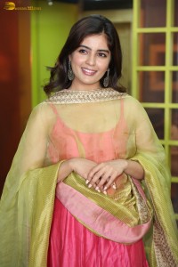 Hanuman actress Amritha Aiyer cute photoshoot in a salwar dress