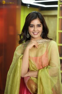Hanuman actress Amritha Aiyer cute photoshoot in a salwar dress