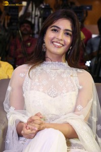 actress Amritha Aiyer dazzles in a white dress at a movie function