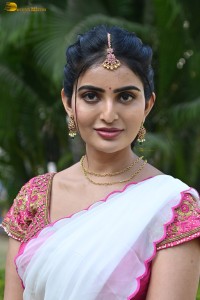 actress Ananya Nagalla cute in a white half saree