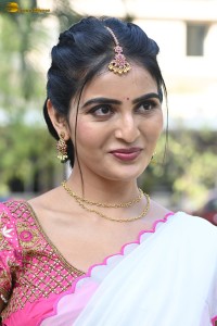 actress Ananya Nagalla cute in a white half saree