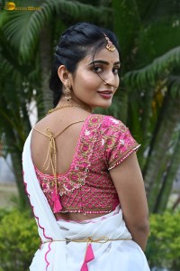 actress Ananya Nagalla cute in a white half saree