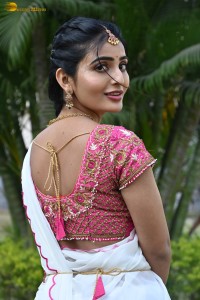 actress Ananya Nagalla cute in a white half saree