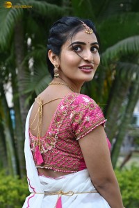actress Ananya Nagalla cute in a white half saree