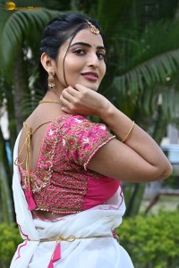 actress Ananya Nagalla cute in a white half saree