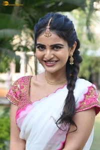 actress Ananya Nagalla cute in a white half saree
