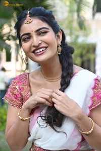 actress Ananya Nagalla cute in a white half saree