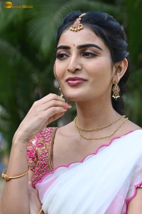 actress Ananya Nagalla cute in a white half saree