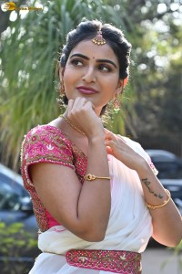 actress Ananya Nagalla cute in a white half saree