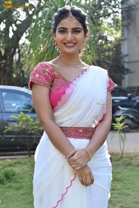 actress Ananya Nagalla cute in a white half saree