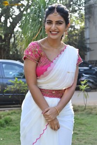 actress Ananya Nagalla cute in a white half saree