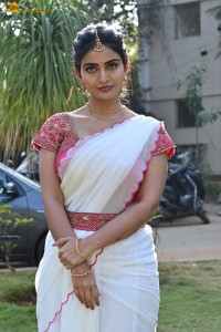 actress Ananya Nagalla cute in a white half saree