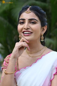 actress Ananya Nagalla cute in a white half saree