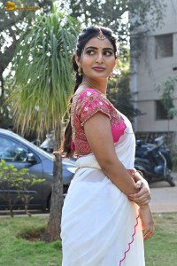 actress Ananya Nagalla cute in a white half saree