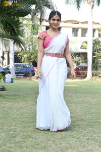 actress Ananya Nagalla cute in a white half saree