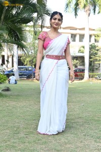 actress Ananya Nagalla cute in a white half saree