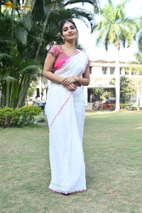 actress Ananya Nagalla cute in a white half saree