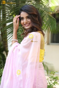 Telugu film actress ananya nagalla gorgeous in a pink saree