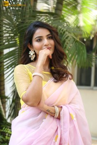 Telugu film actress ananya nagalla gorgeous in a pink saree